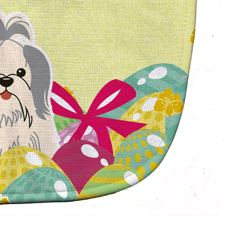 Easter Eggs Shih Tzu Silver White Baby Bib Easy-Clean Baby Bib Baby Feeding Accessory Baby Mealtime Essential, 10 x 13, Multicolor
