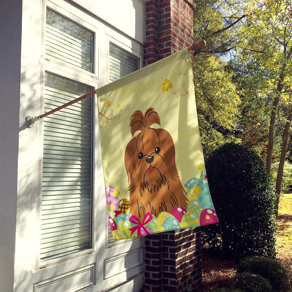 Easter Eggs Shih Tzu Silver Chocolate House Flag 28x40 Porch Sleeve Pole Decorative Outside Yard Banner Artwork Wall Hanging, Polyester
