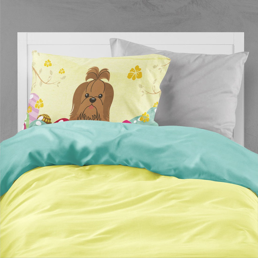Easter Eggs Shih Tzu Silver Chocolate Standard Pillowcase Lightweight Super Soft Easy Care Decorative Artwork Pillowcase, Standard