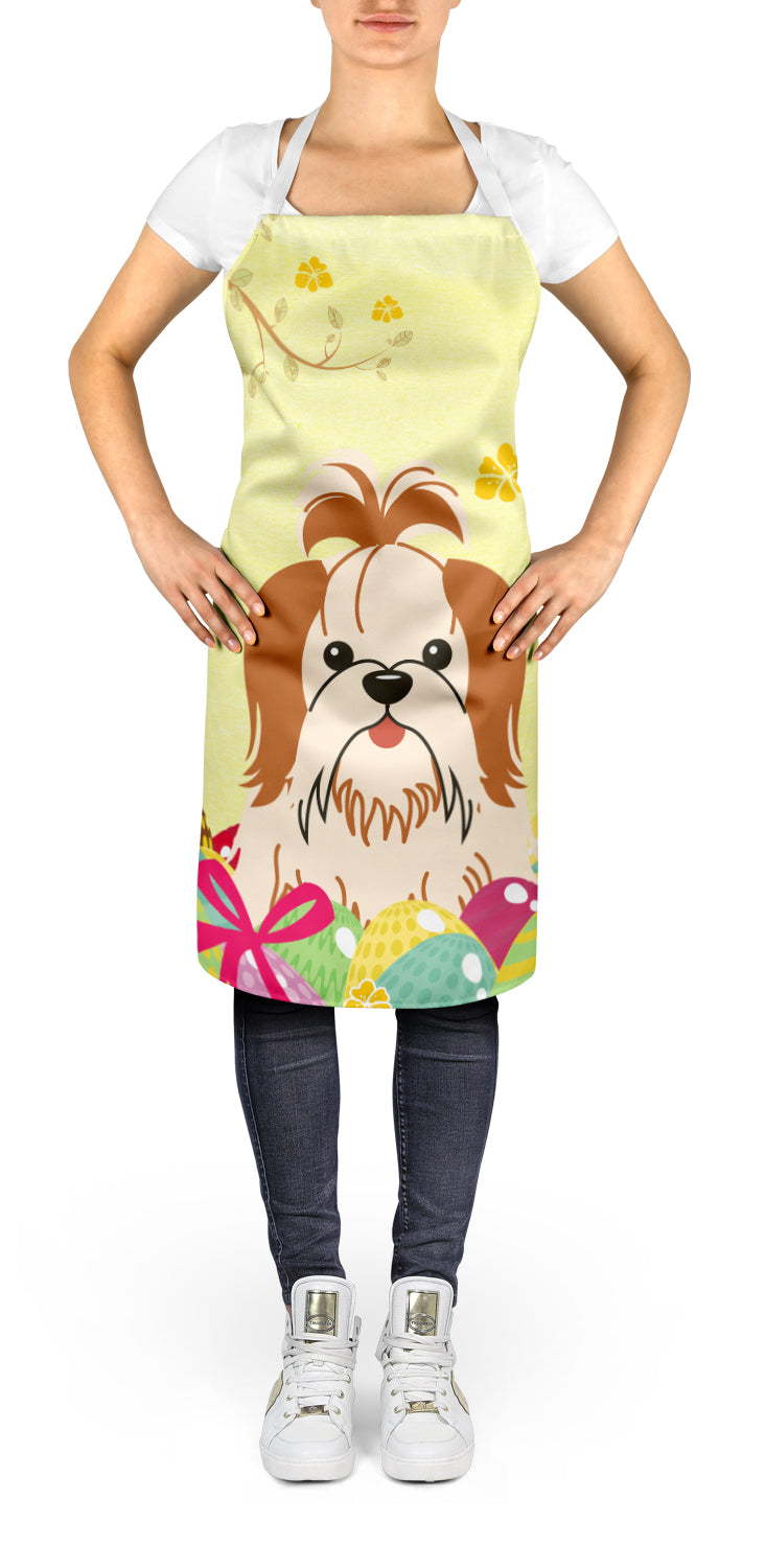 Easter Eggs Shih Tzu Red White Apron Cooking Kitchen Server Baking Crafts Gardening for Adult Women Men, Unisex, Large, Multicolor