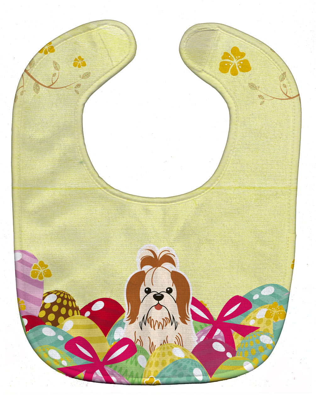 Easter Eggs Shih Tzu Red White Baby Bib Easy-Clean Baby Bib Baby Feeding Accessory Baby Mealtime Essential, 10 x 13, Multicolor
