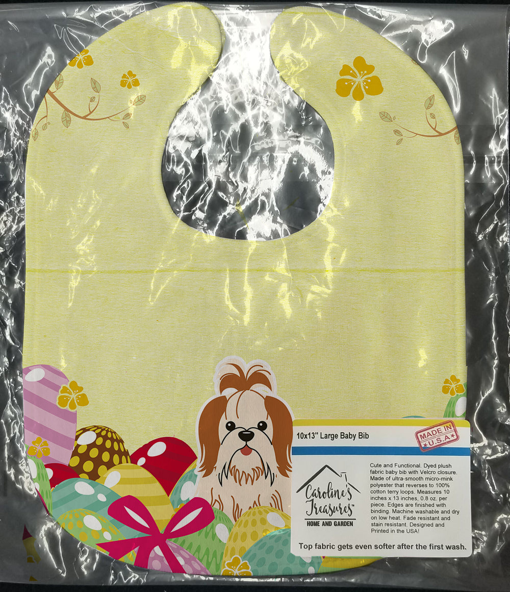 Easter Eggs Shih Tzu Red White Baby Bib Easy-Clean Baby Bib Baby Feeding Accessory Baby Mealtime Essential, 10 x 13, Multicolor
