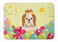 Easter Eggs Shih Tzu Red White Memory Foam Kitchen Mat Machine Washable Anti-Fatigue Cushion Comfort Bath or Kitchen Rug