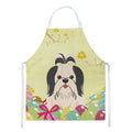 Easter Eggs Shih Tzu Black White Apron Cooking Kitchen Server Baking Crafts Gardening for Adult Women Men, Unisex, Large, Multicolor