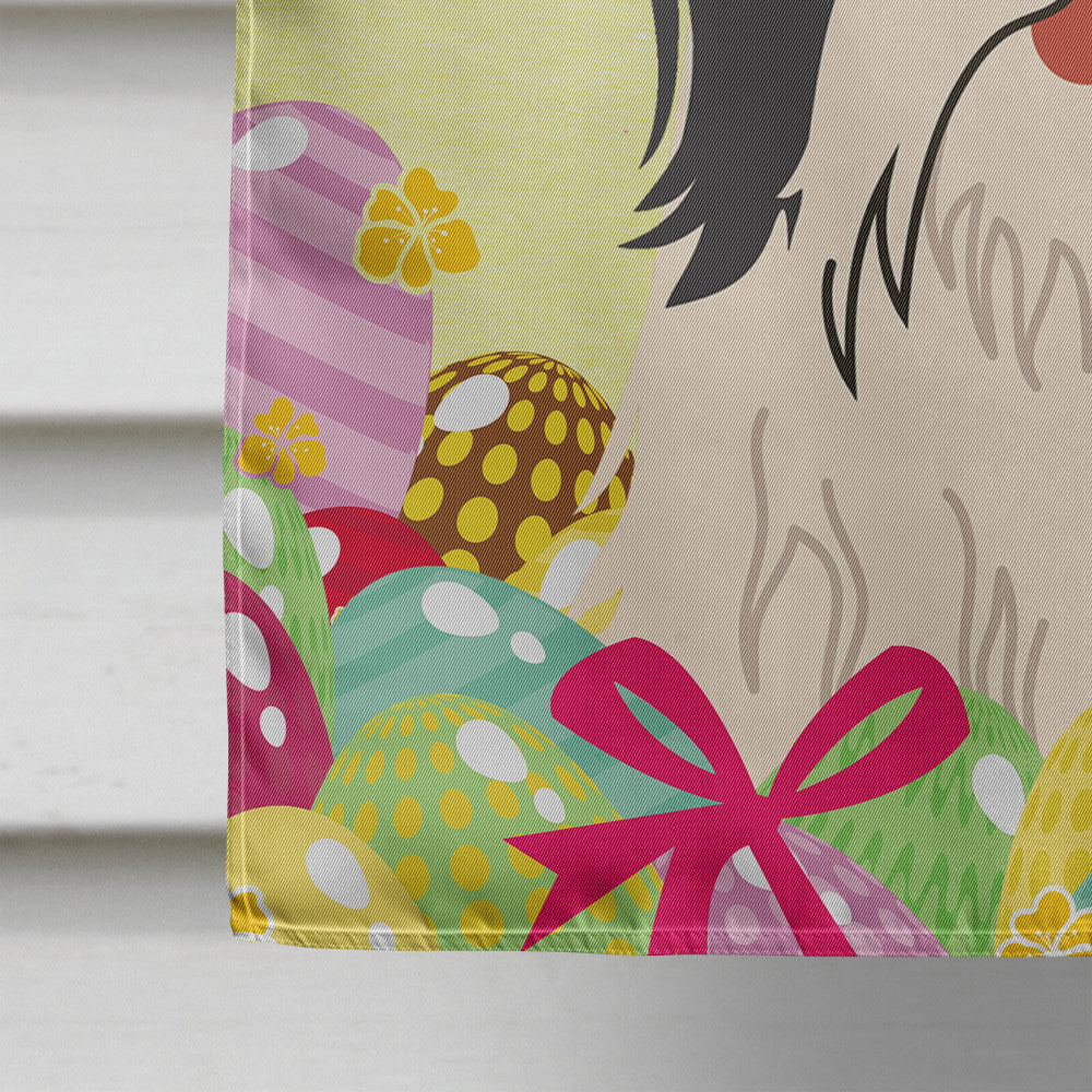 Easter Eggs Shih Tzu Black White House Flag 28x40 Porch Sleeve Pole Decorative Outside Yard Banner Artwork Wall Hanging, Polyester