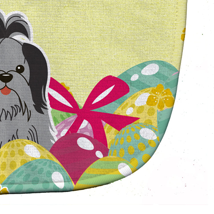 Easter Eggs Shih Tzu Black Silver Baby Bib Easy-Clean Baby Bib Baby Feeding Accessory Baby Mealtime Essential, 10 x 13, Multicolor