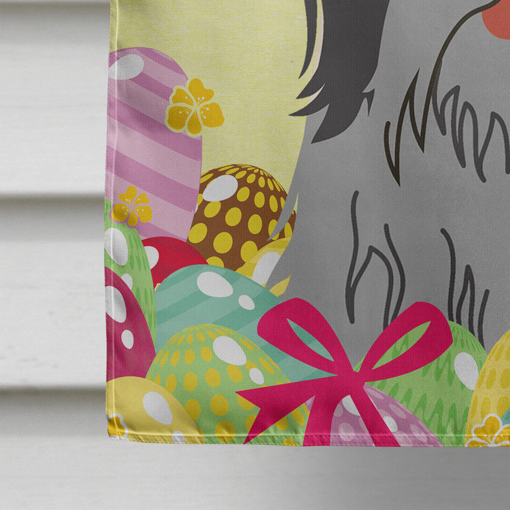 Easter Eggs Shih Tzu Black Silver House Flag 28x40 Porch Sleeve Pole Decorative Outside Yard Banner Artwork Wall Hanging, Polyester