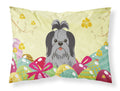 Easter Eggs Shih Tzu Black Silver Standard Pillowcase Lightweight Super Soft Easy Care Decorative Artwork Pillowcase, Standard