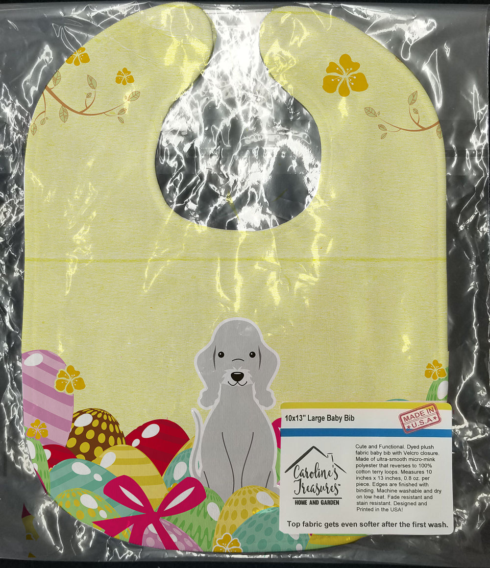 Easter Eggs Bedlington Terrier Blue Baby Bib Easy-Clean Baby Bib Baby Feeding Accessory Baby Mealtime Essential, 10 x 13, Multicolor