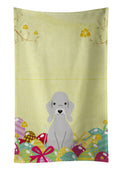 Easter Eggs Bedlington Terrier Blue Kitchen Towel Velour Plush Front and Cotton Loop Back Machine Washable