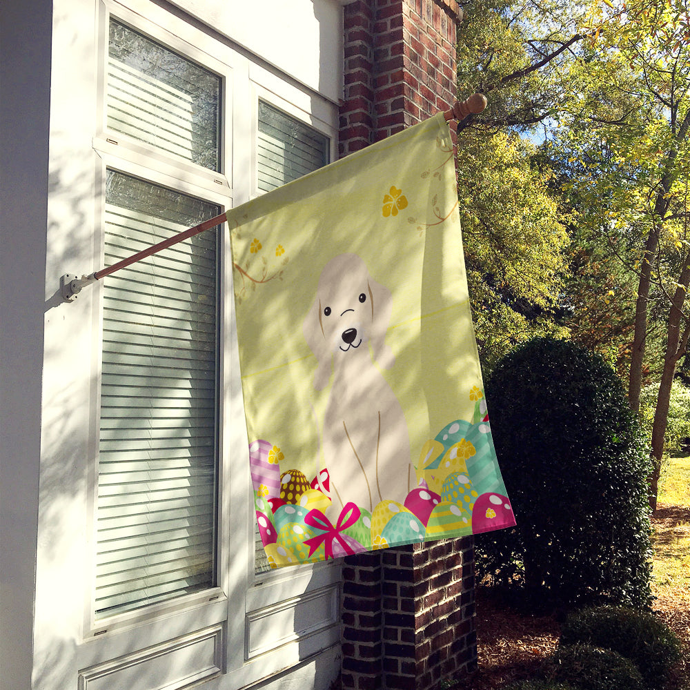 Easter Eggs Bedlington Terrier Sandy House Flag 28x40 Porch Sleeve Pole Decorative Outside Yard Banner Artwork Wall Hanging, Polyester