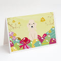 Easter Eggs Bedlington Terrier Sandy Greeting Cards Pack of 8 Blank Cards with Envelopes Whimsical A7 Size 5x7