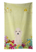 Easter Eggs Bedlington Terrier Sandy Kitchen Towel Velour Plush Front and Cotton Loop Back Machine Washable