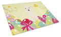 Easter Eggs Bedlington Terrier Sandy Cutting Board Tempered Glass Kitchen Cutting Surface, Heat Resistant Chopping, Non-Slip Feet, Food Prep & Serving