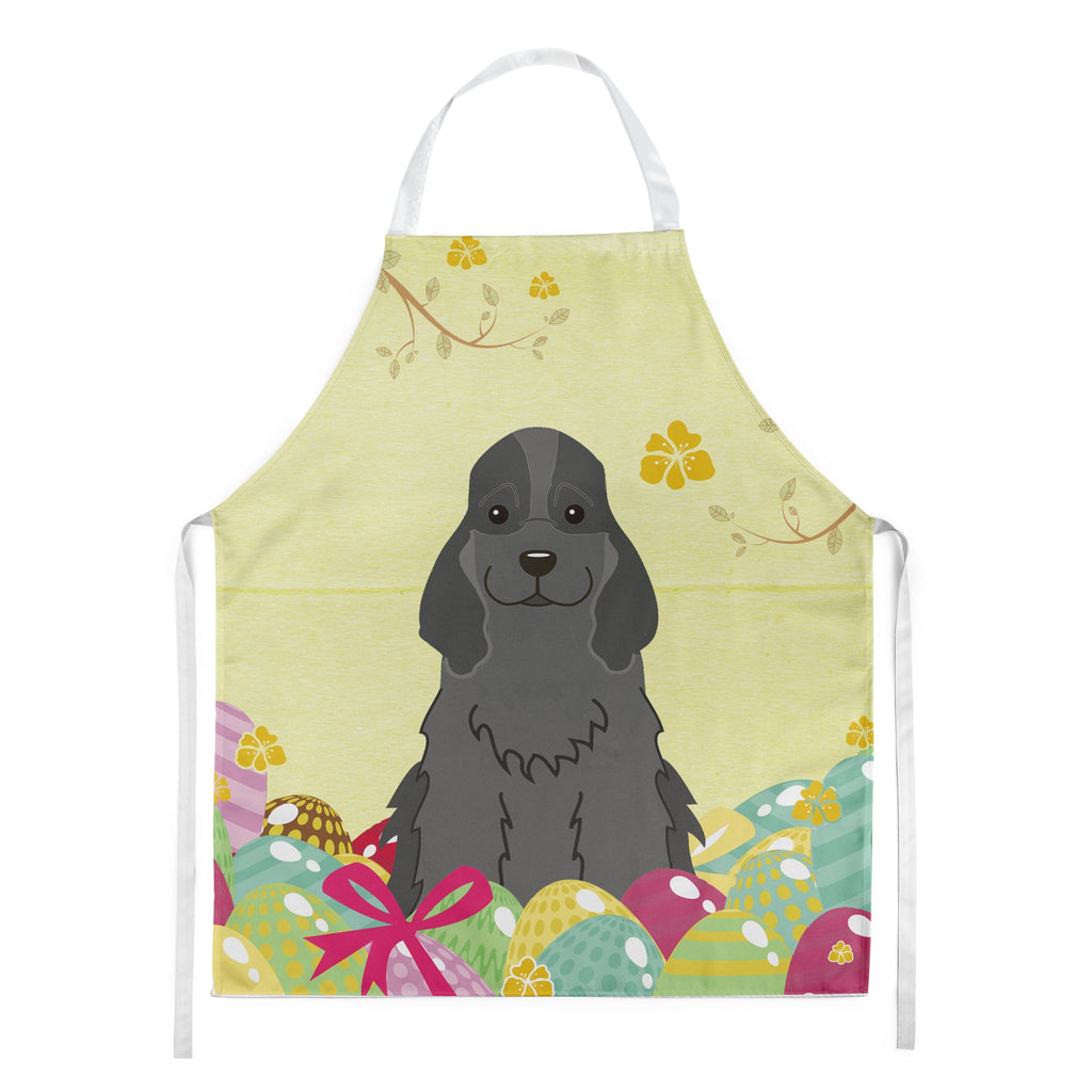 Easter Eggs Cocker Spaniel Black Apron Cooking Kitchen Server Baking Crafts Gardening for Adult Women Men, Unisex, Large, Multicolor
