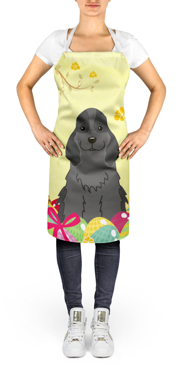Easter Eggs Cocker Spaniel Black Apron Cooking Kitchen Server Baking Crafts Gardening for Adult Women Men, Unisex, Large, Multicolor