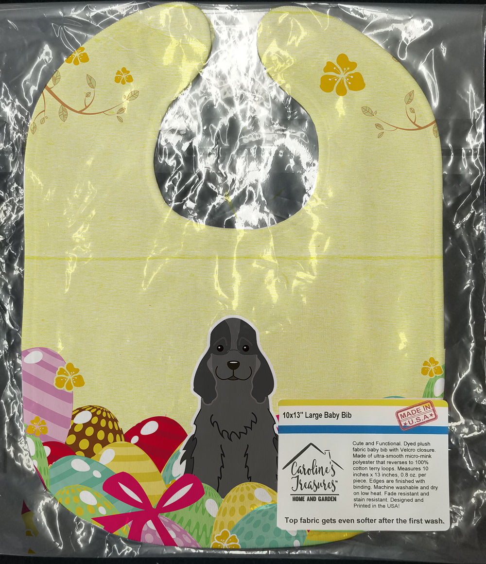 Easter Eggs Cocker Spaniel Black Baby Bib Easy-Clean Baby Bib Baby Feeding Accessory Baby Mealtime Essential, 10 x 13, Multicolor