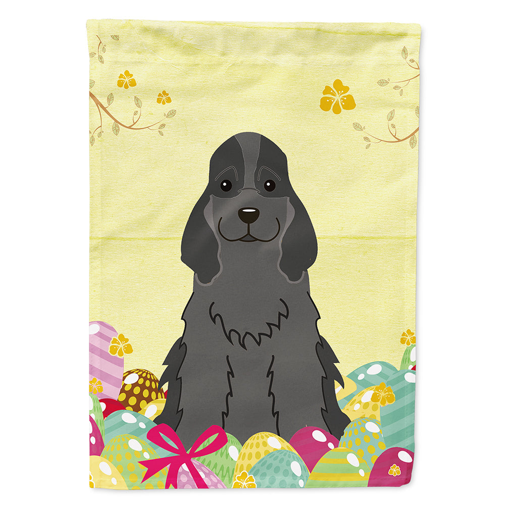 Easter Eggs Cocker Spaniel Black House Flag 28x40 Porch Sleeve Pole Decorative Outside Yard Banner Artwork Wall Hanging, Polyester