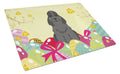 Easter Eggs Cocker Spaniel Black Cutting Board Tempered Glass Kitchen Cutting Surface, Heat Resistant Chopping, Non-Slip Feet, Food Prep & Serving