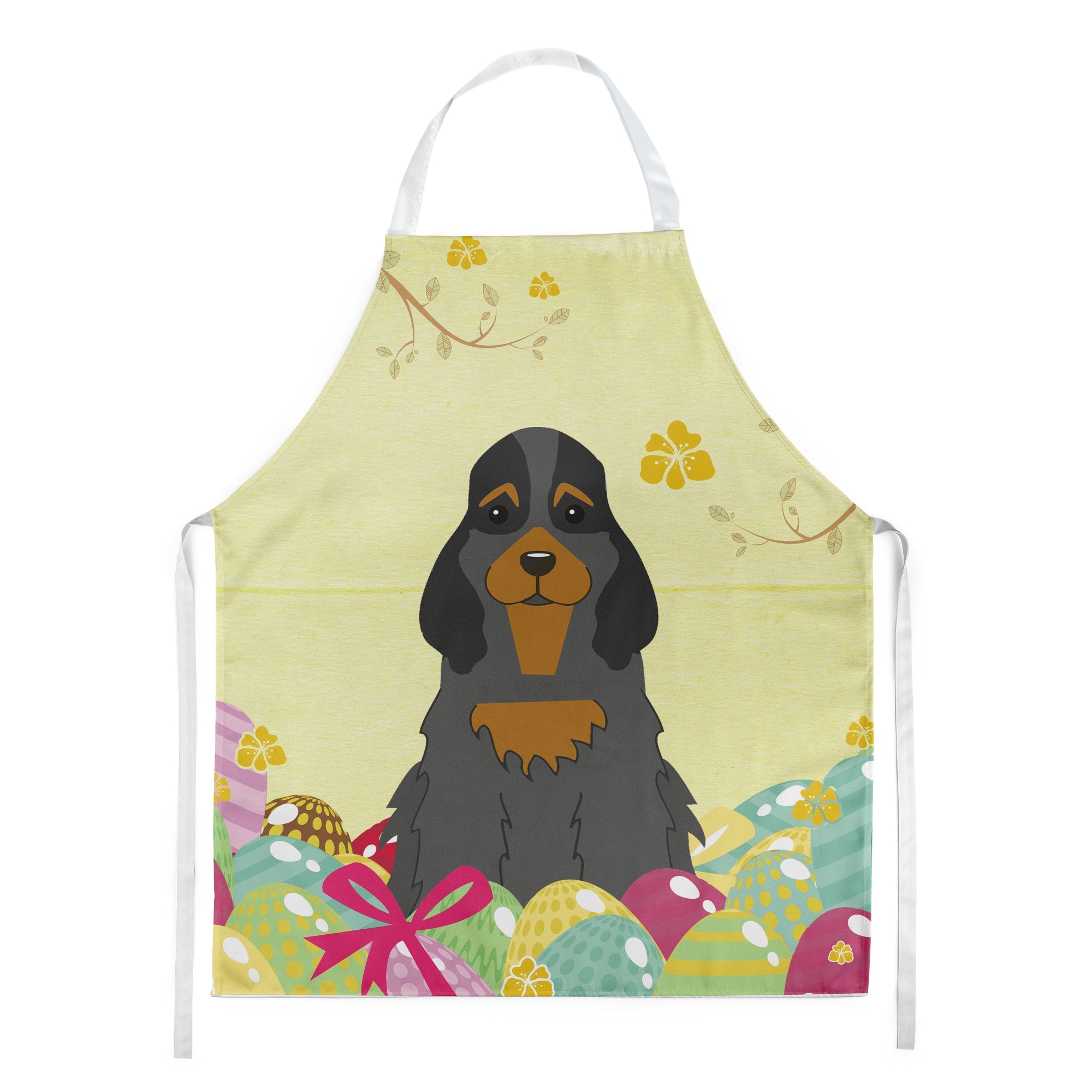 Easter Eggs Cocker Spaniel Black Tan Apron Cooking Kitchen Server Baking Crafts Gardening for Adult Women Men, Unisex, Large, Multicolor