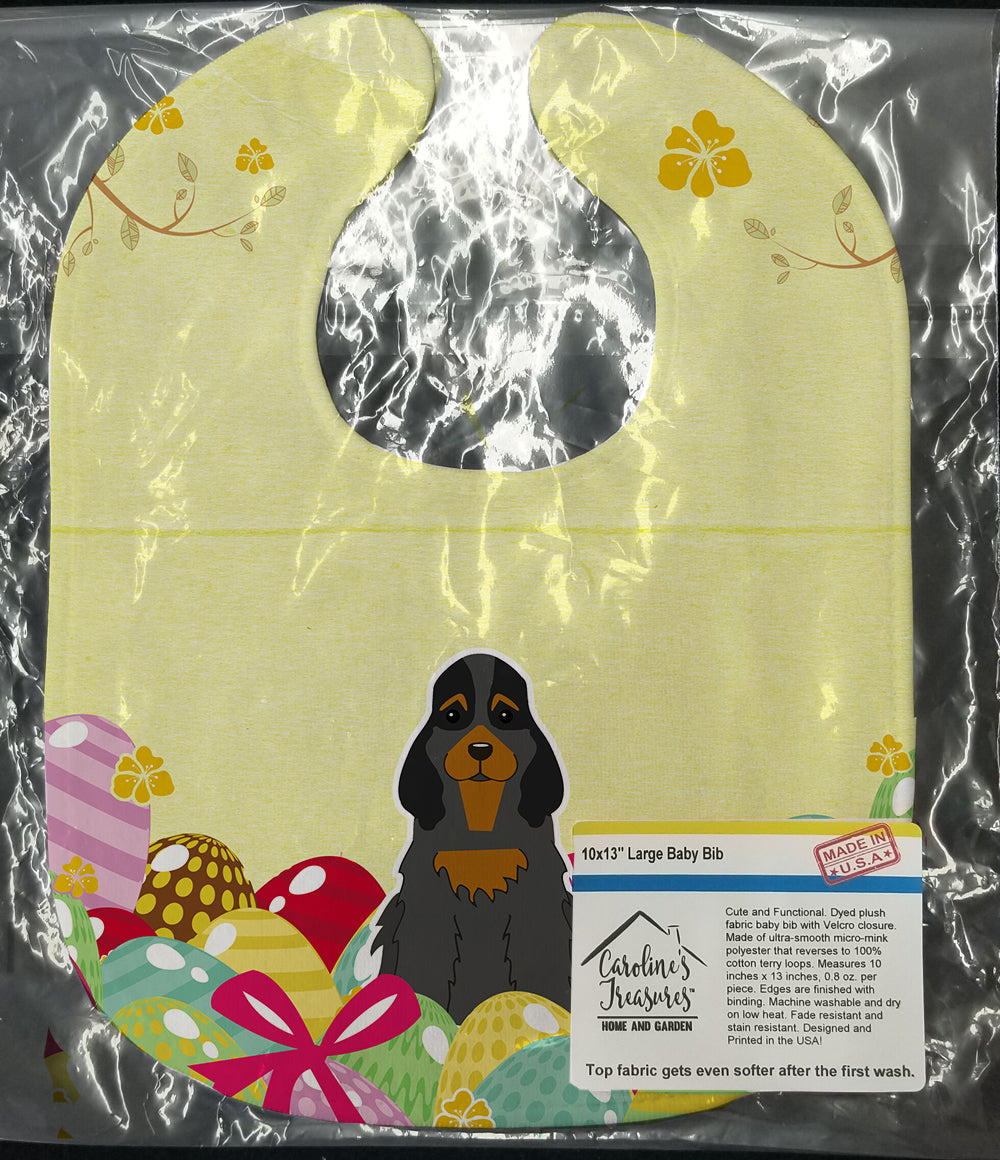 Easter Eggs Cocker Spaniel Black Tan Baby Bib Easy-Clean Baby Bib Baby Feeding Accessory Baby Mealtime Essential, 10 x 13, Multicolor