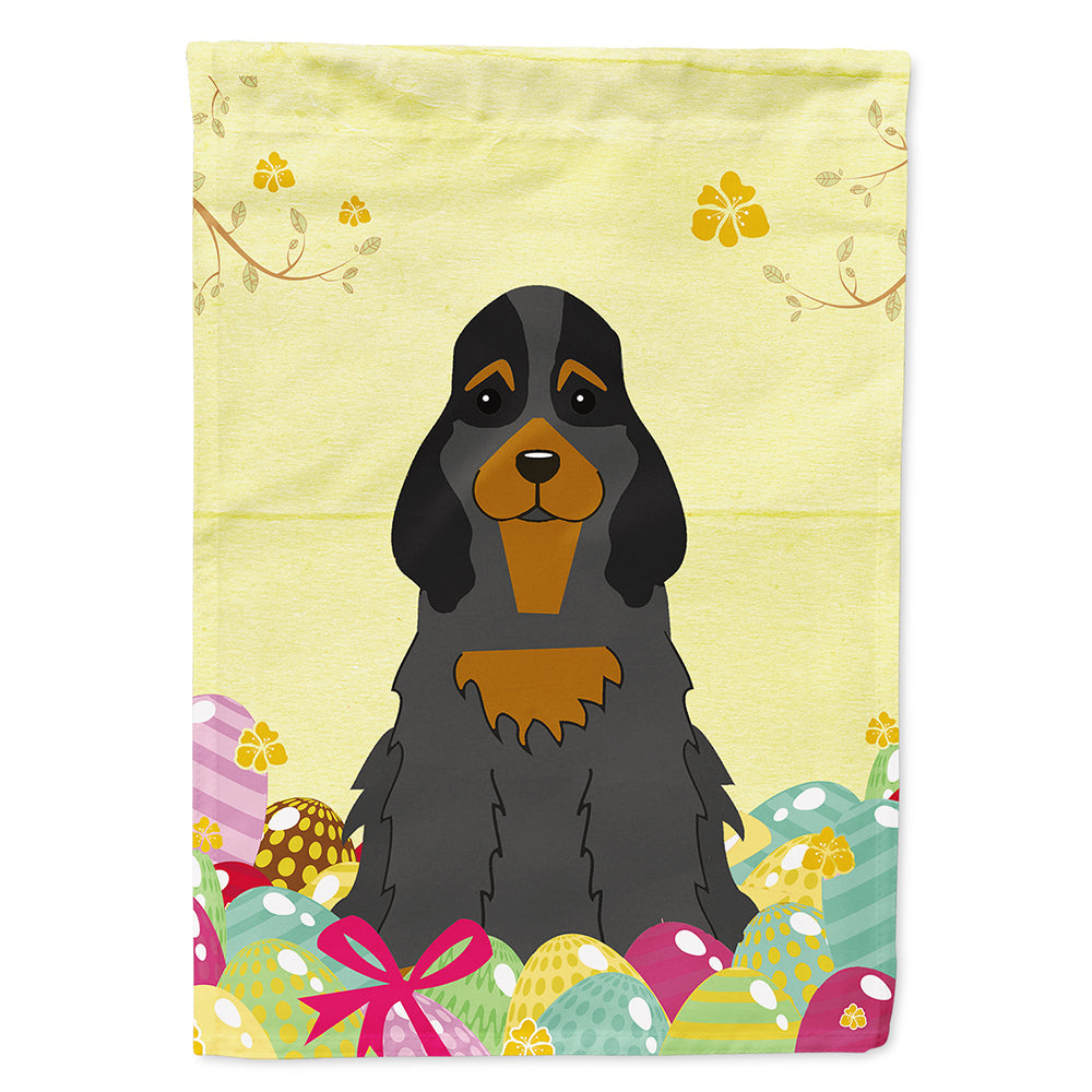 Easter Eggs Cocker Spaniel Black Tan House Flag 28x40 Porch Sleeve Pole Decorative Outside Yard Banner Artwork Wall Hanging, Polyester