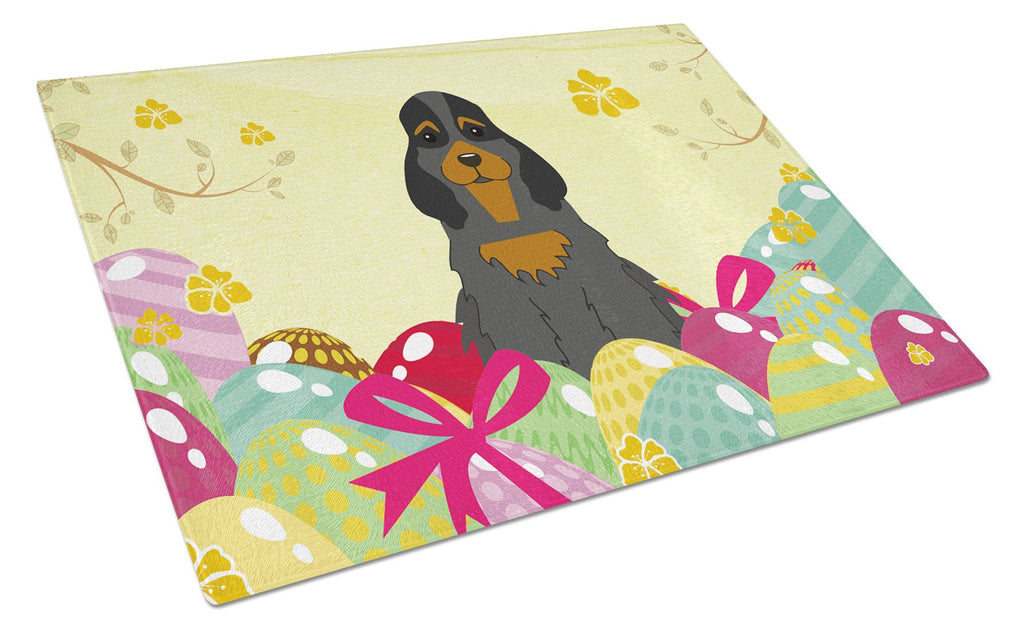 Easter Eggs Cocker Spaniel Black Tan Cutting Board Tempered Glass Kitchen Cutting Surface, Heat Resistant Chopping, Non-Slip Feet, Food Prep & Serving
