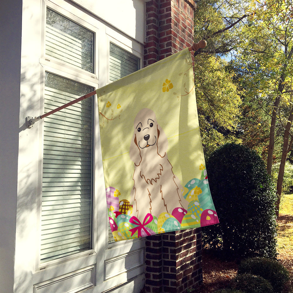 Easter Eggs Cocker Spaniel Buff House Flag 28x40 Porch Sleeve Pole Decorative Outside Yard Banner Artwork Wall Hanging, Polyester