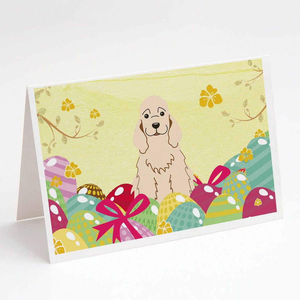 Easter Eggs Cocker Spaniel Buff Greeting Cards Pack of 8 Blank Cards with Envelopes Whimsical A7 Size 5x7