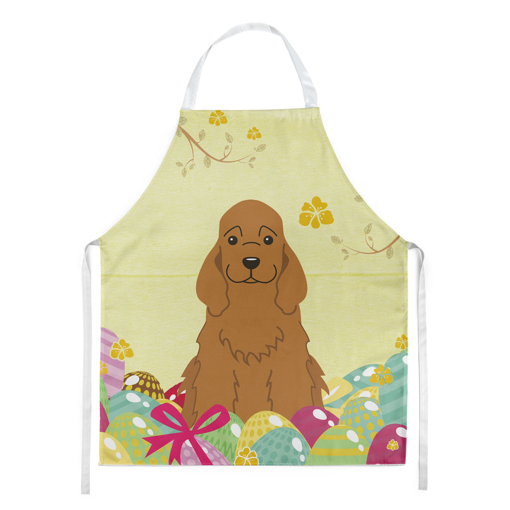 Easter Eggs Cocker Spaniel Red Apron Cooking Kitchen Server Baking Crafts Gardening for Adult Women Men, Unisex, Large, Multicolor