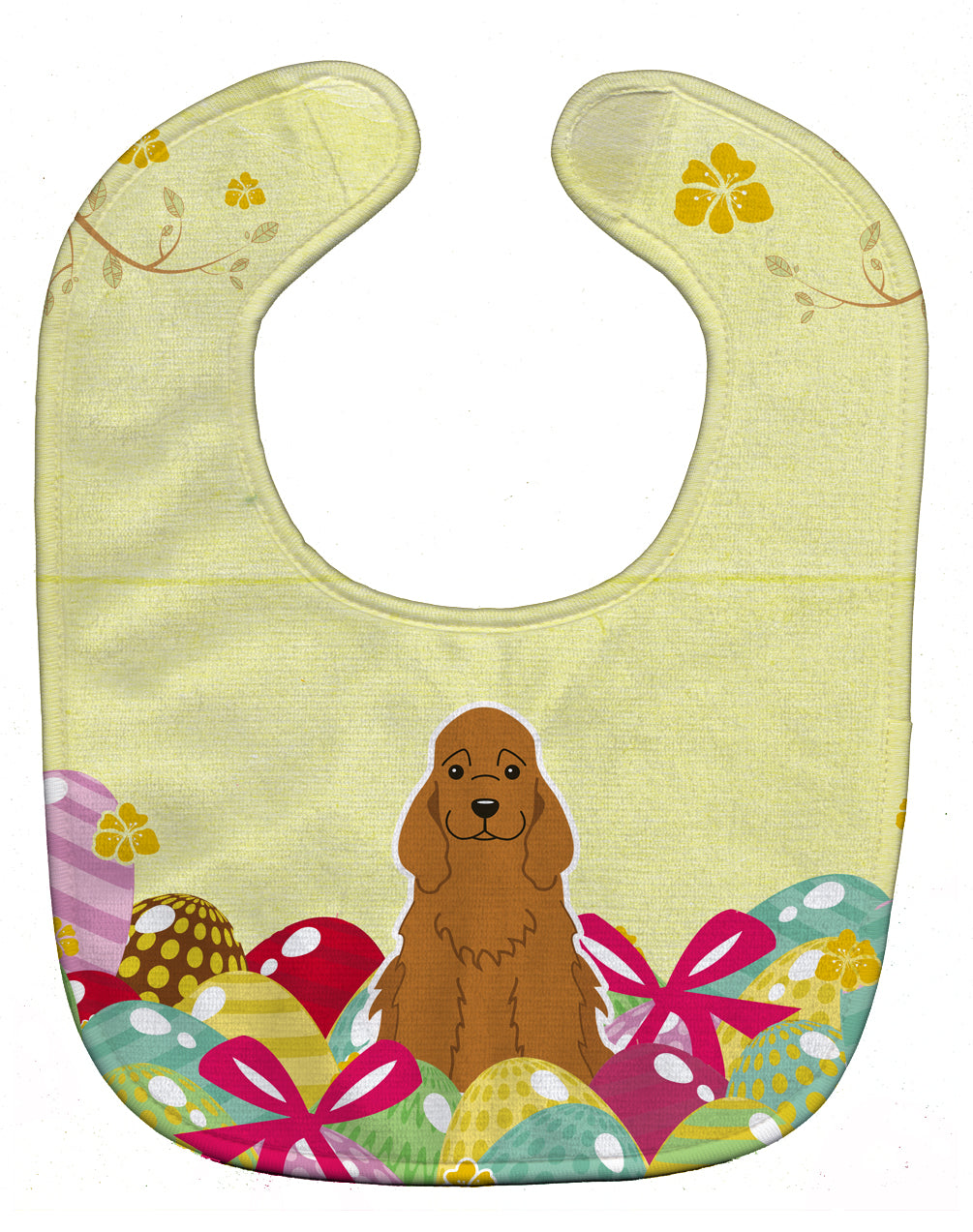 Easter Eggs Cocker Spaniel Red Baby Bib Easy-Clean Baby Bib Baby Feeding Accessory Baby Mealtime Essential, 10 x 13, Multicolor