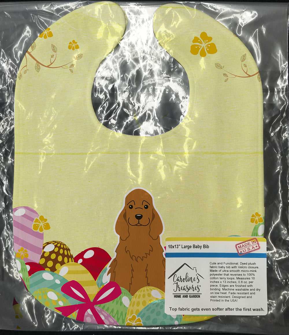 Easter Eggs Cocker Spaniel Red Baby Bib Easy-Clean Baby Bib Baby Feeding Accessory Baby Mealtime Essential, 10 x 13, Multicolor