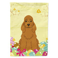 Easter Eggs Cocker Spaniel Red House Flag 28x40 Porch Sleeve Pole Decorative Outside Yard Banner Artwork Wall Hanging, Polyester