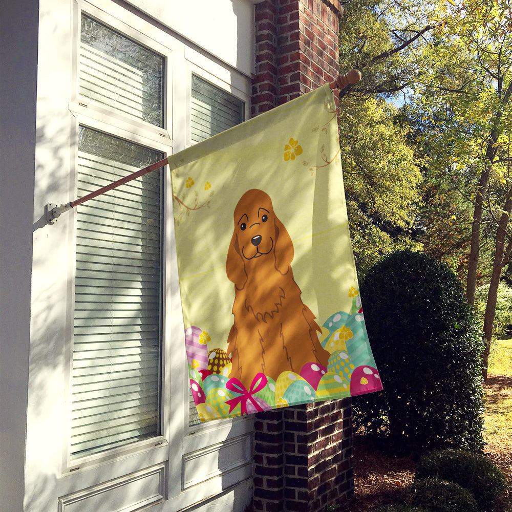 Easter Eggs Cocker Spaniel Red House Flag 28x40 Porch Sleeve Pole Decorative Outside Yard Banner Artwork Wall Hanging, Polyester