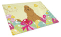 Easter Eggs Cocker Spaniel Red Cutting Board Tempered Glass Kitchen Cutting Surface, Heat Resistant Chopping, Non-Slip Feet, Food Prep & Serving