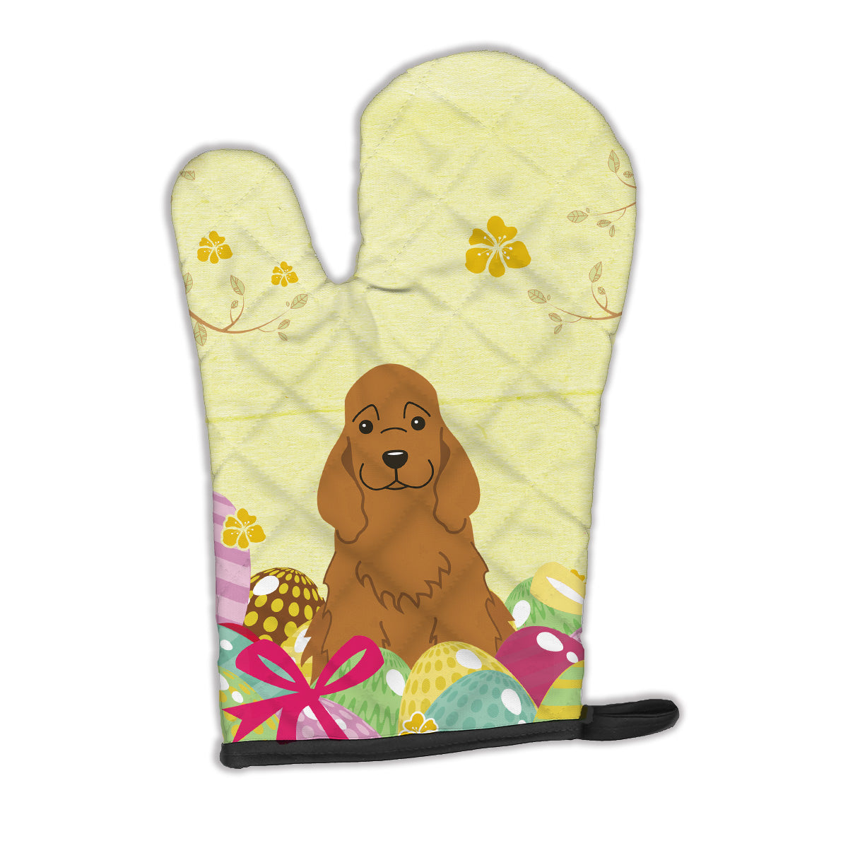 Easter Eggs Cocker Spaniel Red Oven Mitt Heat Resistant Thick Oven Mitt for Hot Pans and Oven, Kitchen Mitt Protect Hands, Cooking Baking Glove