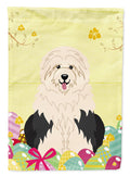 Easter Eggs Old English Sheepdog House Flag 28x40 Porch Sleeve Pole Decorative Outside Yard Banner Artwork Wall Hanging, Polyester