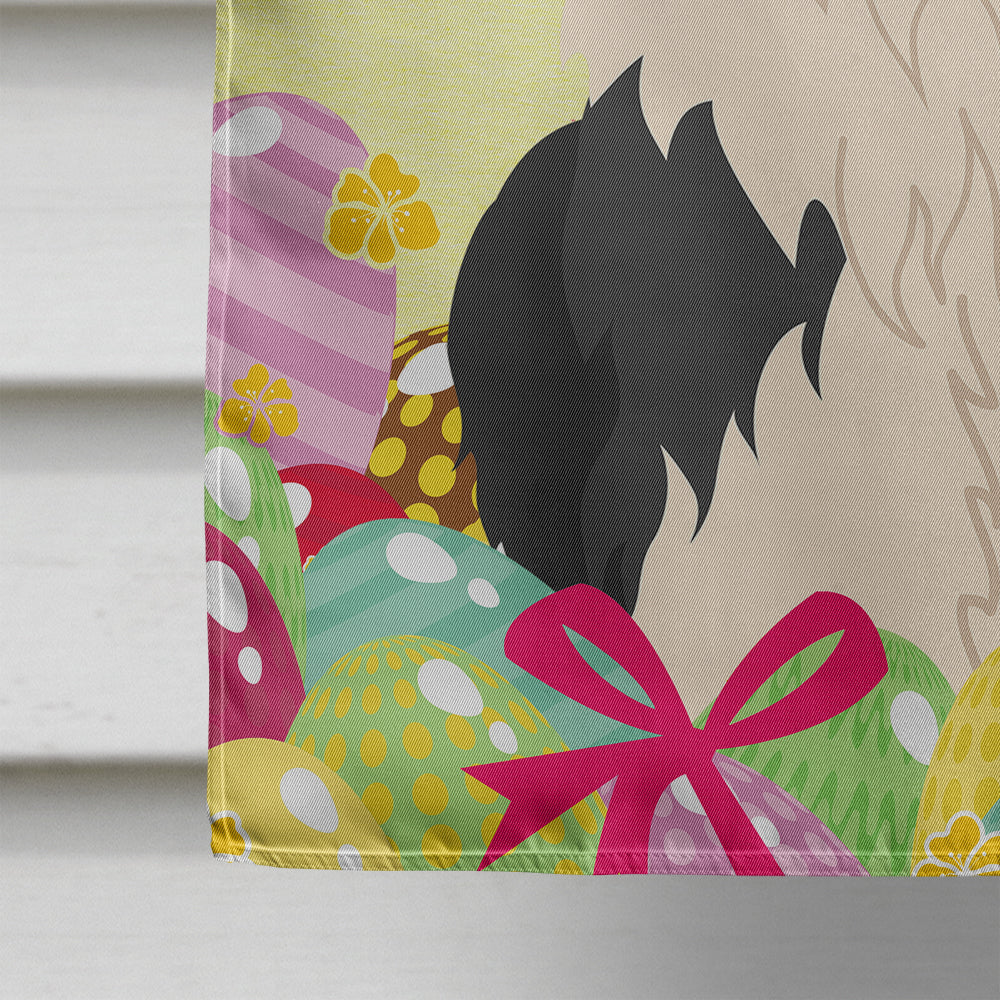 Easter Eggs Old English Sheepdog House Flag 28x40 Porch Sleeve Pole Decorative Outside Yard Banner Artwork Wall Hanging, Polyester