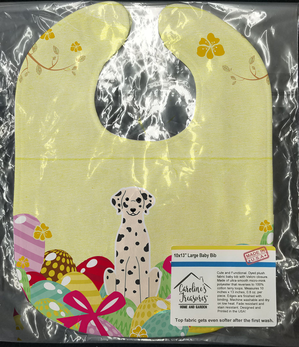 Easter Eggs Dalmatian Baby Bib Easy-Clean Baby Bib Baby Feeding Accessory Baby Mealtime Essential, 10 x 13, Multicolor