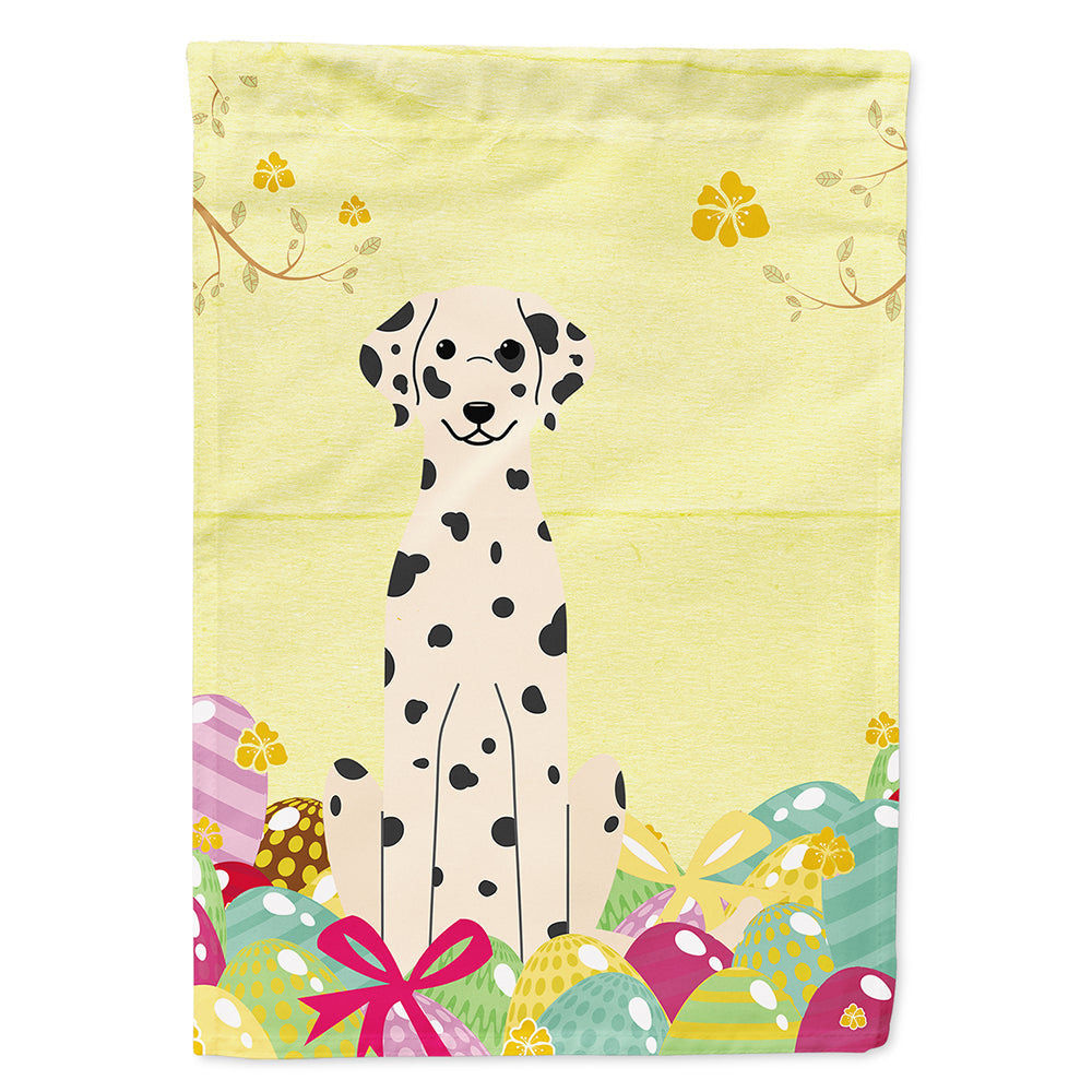 Easter Eggs Dalmatian House Flag 28x40 Porch Sleeve Pole Decorative Outside Yard Banner Artwork Wall Hanging, Polyester