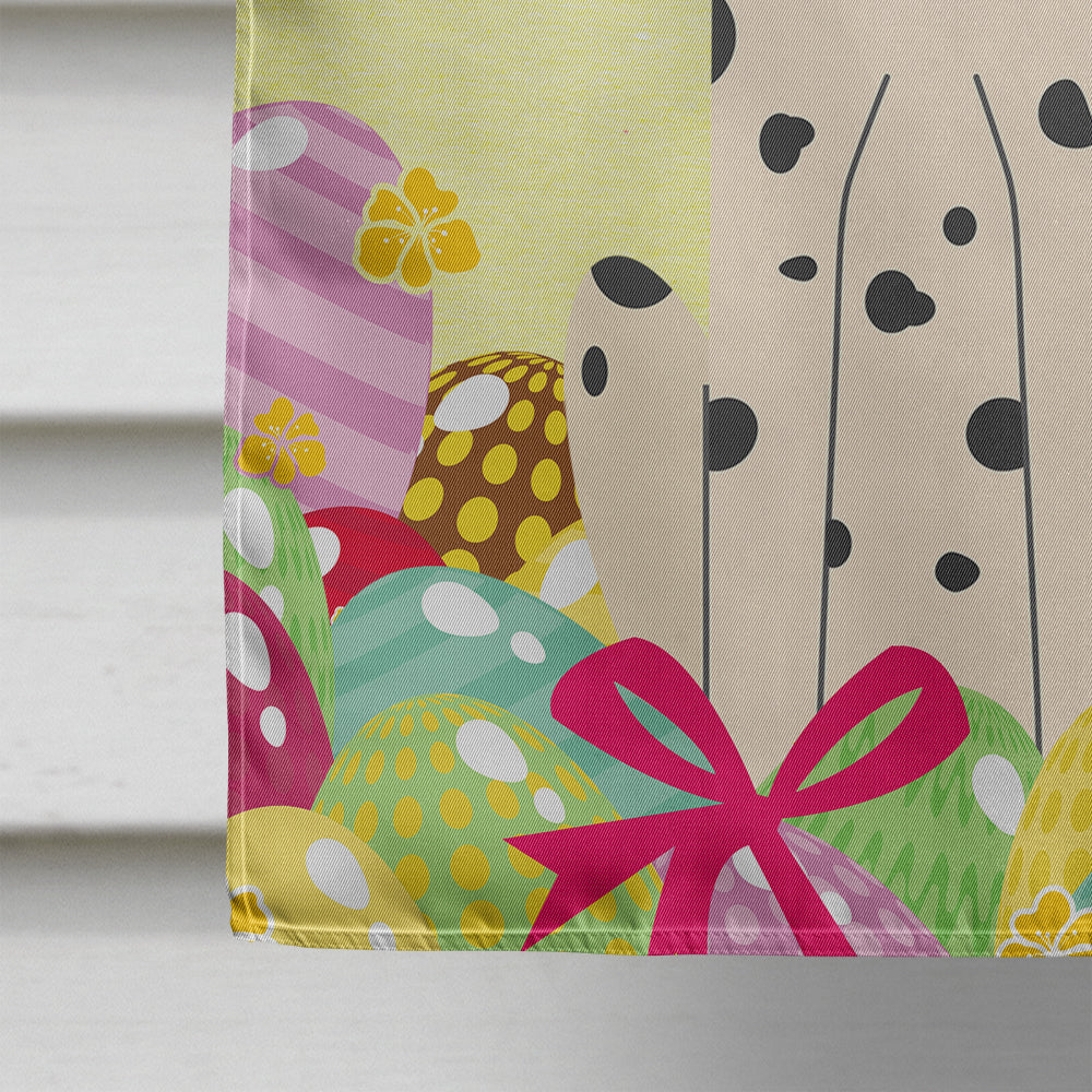 Easter Eggs Dalmatian House Flag 28x40 Porch Sleeve Pole Decorative Outside Yard Banner Artwork Wall Hanging, Polyester