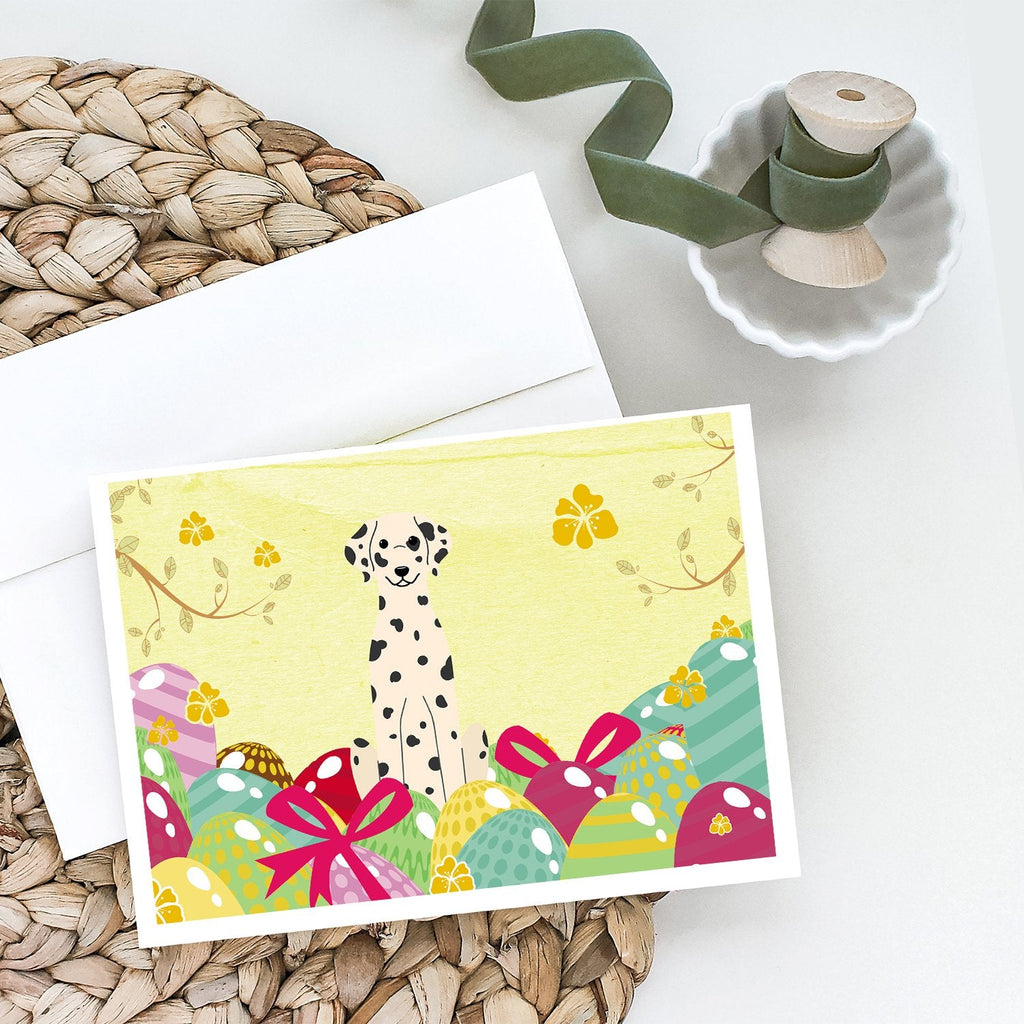 Easter Eggs Dalmatian Greeting Cards Pack of 8 Blank Cards with Envelopes Whimsical A7 Size 5x7