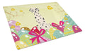 Easter Eggs Dalmatian Cutting Board Tempered Glass Kitchen Cutting Surface, Heat Resistant Chopping, Non-Slip Feet, Food Prep & Serving