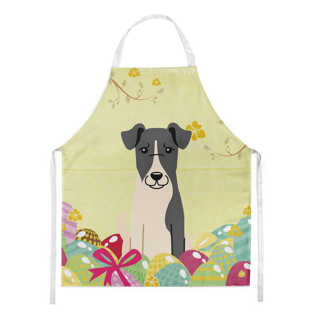 Easter Eggs Smooth Fox Terrier Apron Cooking Kitchen Server Baking Crafts Gardening for Adult Women Men, Unisex, Large, Multicolor