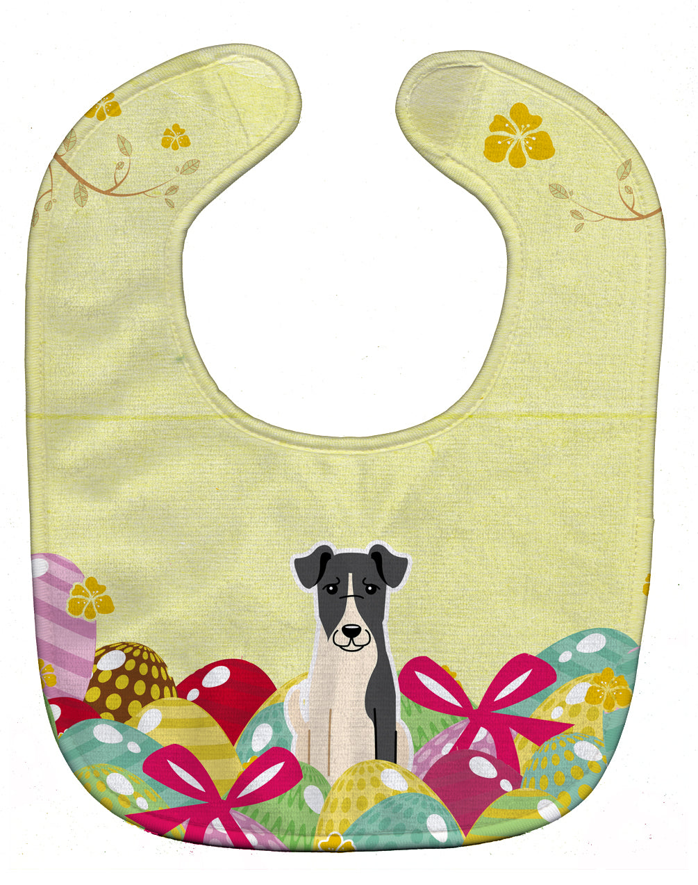 Easter Eggs Smooth Fox Terrier Baby Bib Easy-Clean Baby Bib Baby Feeding Accessory Baby Mealtime Essential, 10 x 13, Multicolor
