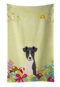 Easter Eggs Smooth Fox Terrier Kitchen Towel Velour Plush Front and Cotton Loop Back Machine Washable