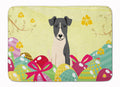 Easter Eggs Smooth Fox Terrier Memory Foam Kitchen Mat Machine Washable Anti-Fatigue Cushion Comfort Bath or Kitchen Rug