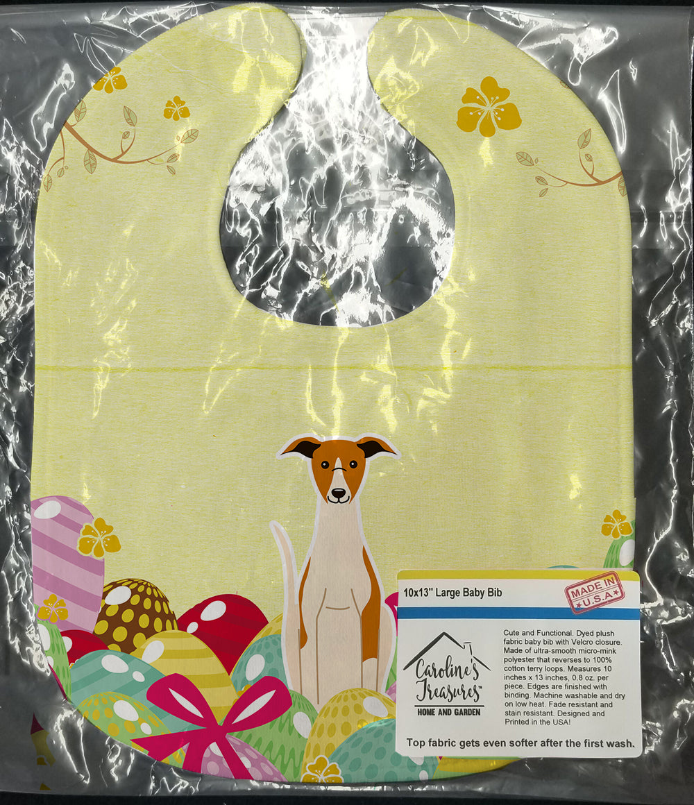 Easter Eggs Whippet Baby Bib Easy-Clean Baby Bib Baby Feeding Accessory Baby Mealtime Essential, 10 x 13, Multicolor
