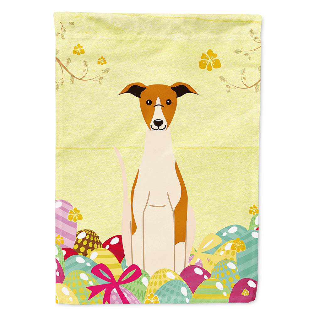 Easter Eggs Whippet House Flag 28x40 Porch Sleeve Pole Decorative Outside Yard Banner Artwork Wall Hanging, Polyester