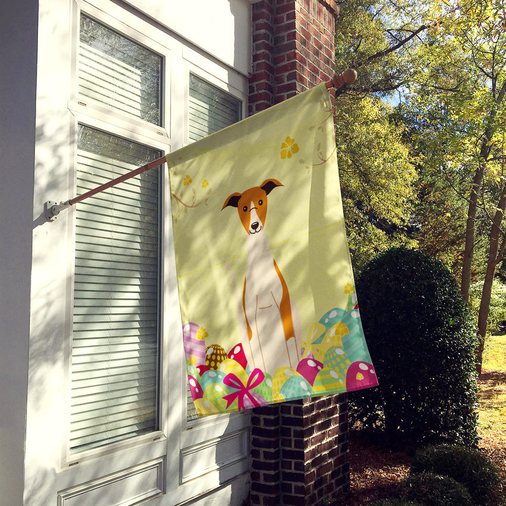 Easter Eggs Whippet House Flag 28x40 Porch Sleeve Pole Decorative Outside Yard Banner Artwork Wall Hanging, Polyester